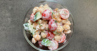Chickpea Tomato Cucumber Yogurt Salad