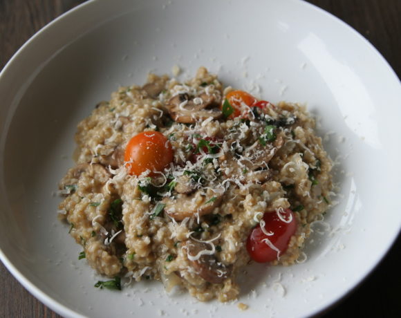 Mushroom and Tomato Oat Risotto