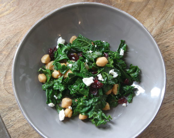 Kale Salad with Cranberries Pecans and Beans 65852