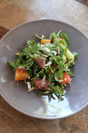 Melon and Serrano Ham Salad with Almonds