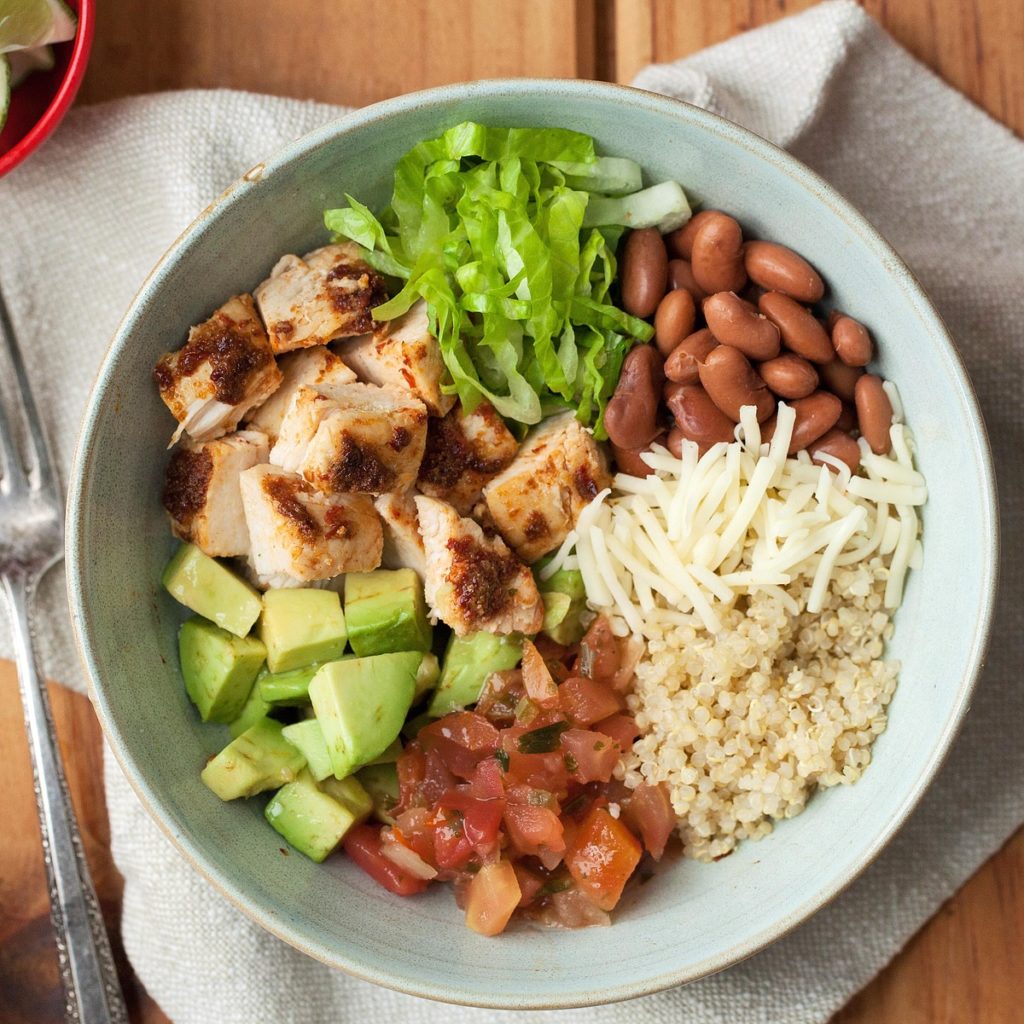 chipotle chicken quinoa burrito bowl