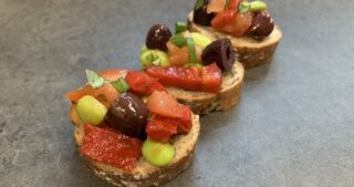 edamame crostini