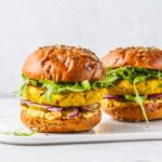 Chickpea Burger w Arugula Salad