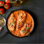 chicken with almond romesco sauce