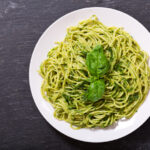 spaghetti with arugula pesto