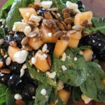 blueberry cantaloupe and spinach salad