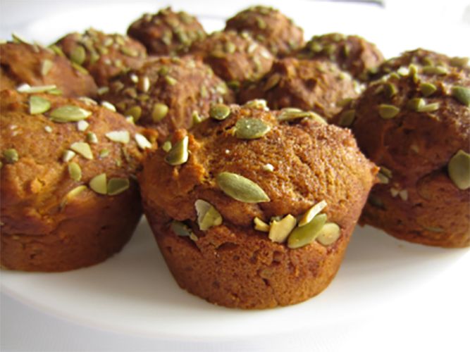 Whole grain pumpkin spiced muffins