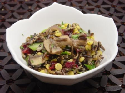 Wild Rice Salad with Cranberries and Peas