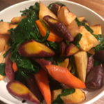 Roasted Parsnip, Rainbow Carrot & Spinach in Brown Butter Sage