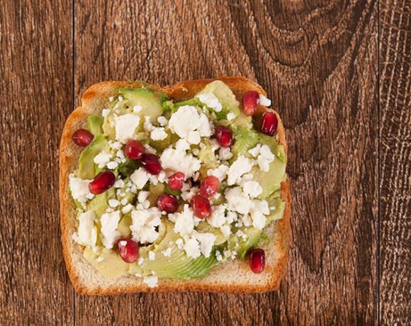 Avocado, Feta and Pomegranate Toast