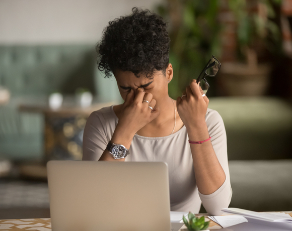 Woman in front of computer