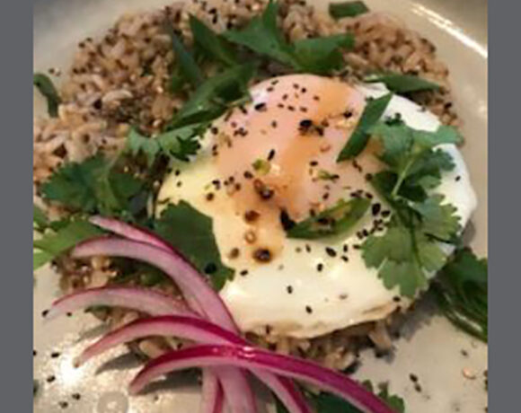 Sticky Brown Rice with Fried Egg