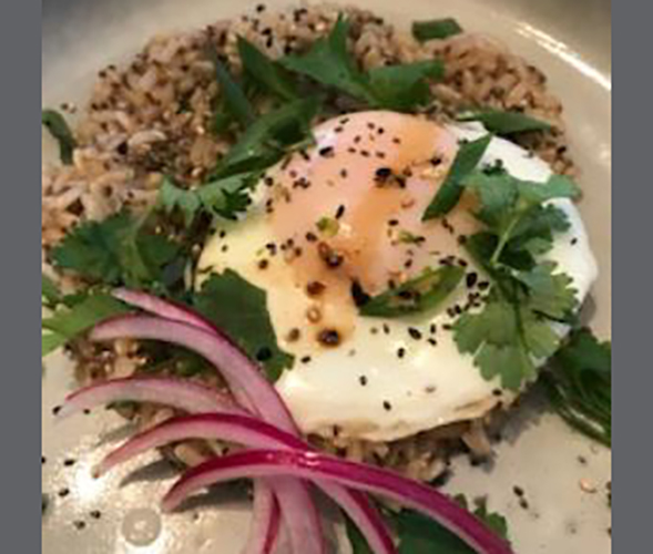 Sticky Brown Rice with Fried Egg