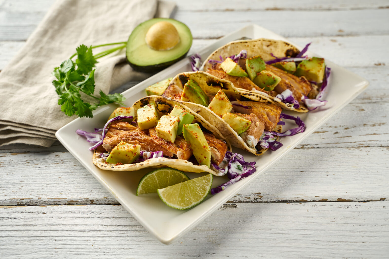 Adobo Rubbed Mahi Mahi Tacos we eat. live. do. well